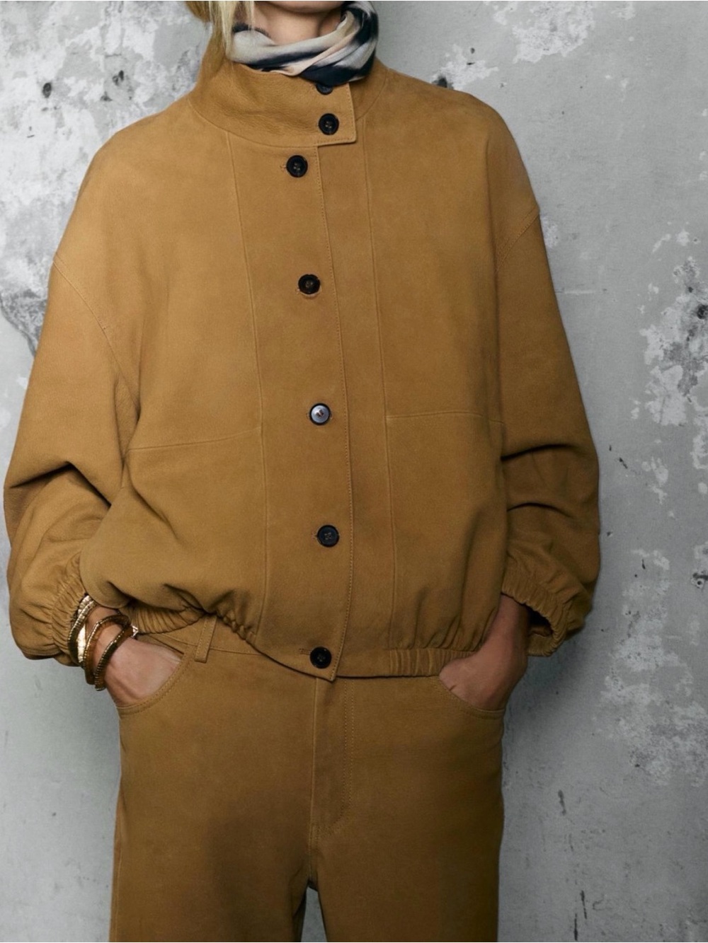 Zara 100% LEATHER BOMBER JACKET ZW COLLECTION LIMITED EDITION
